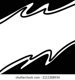 Black White Wave Template Banner. Vector Illustration.