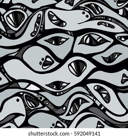 Black and white waves