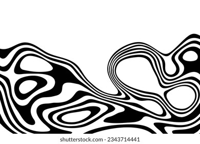 Olas blancas y negras. Fondo Vector Moderno. Textura elegante con rayas onduladas.