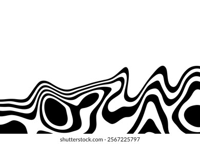 Black and white waves. Modern Vector Background. Stylish texture with wavy stripes lines.