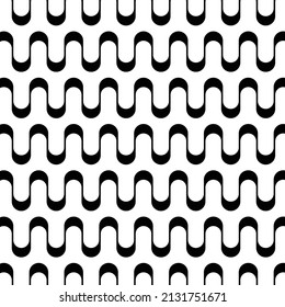 Black and White waves pattern. Vector design for fashion print and backgrounds.