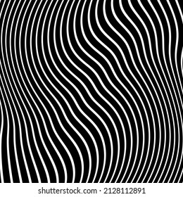 black and white waving line pattern background. eps10 vector