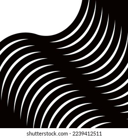 Black and white wavy abstract pattern.