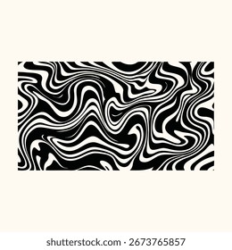 Black and white wavy abstract pattern background