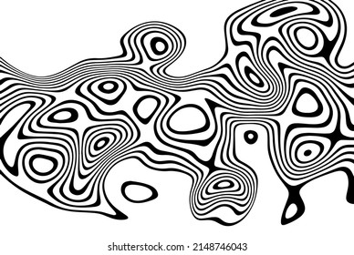 Black and white wavy background. Stylish texture with wavy stripes lines. Geometric abstract background illustration.