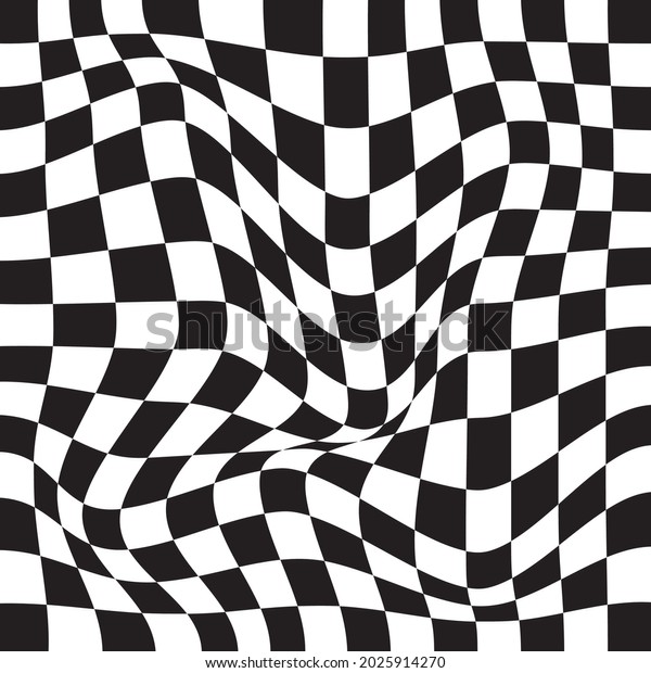 Black White Wavy Checkered Background Template Stock Vector (Royalty ...