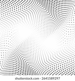 Black white wavy halftone background vector