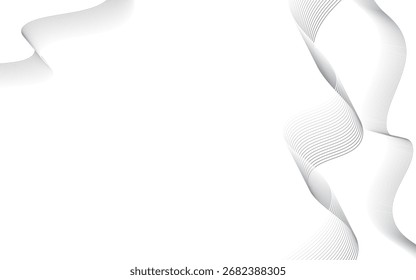 Schwarz-weißer wellenförmiger Rahmenhintergrund. Eleganter schwarz-weißer Hintergrund mit dekorativen, gewellten Rahmenlinien. Ideal für Einladungen, Präsentationen, kreative Layouts usw.