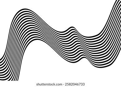 Black and white wavy line pattern