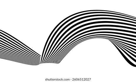 Black and white wavy line pattern