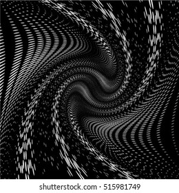 Black and white wavy line pattern vector illustration