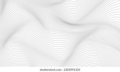 black and white wavy lines abstract background