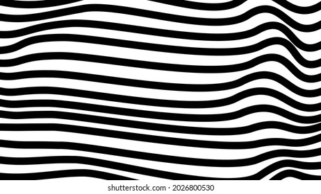 Black and white wavy lines pattern. Optical art background. opart striped. Modern waves, geometric line stripes. Modern vector background. vector eps10.