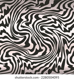Black and white wavy lines. Seamless pattern