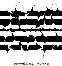 black and white wavy lines seamless pattern with swirls and swoosh. liquid ink marbled effect, brush curly strokes. curve stripes vector illustration, ebru arabic modern pattern