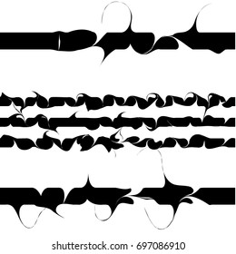 black and white wavy lines seamless pattern with swirls and swoosh. liquid ink marbled effect, brush curly strokes. curve stripes vector illustration, ebru arabic modern pattern