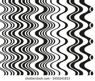 Black and white wavy lines VEctor illustration