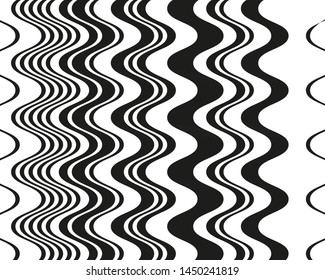 Black and white wavy lines VEctor illustration