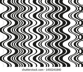 Black and white wavy lines VEctor illustration