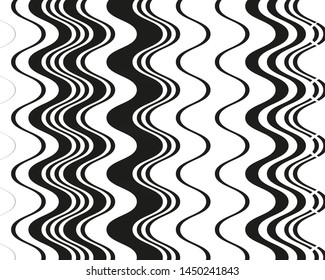 Black and white wavy lines VEctor illustration
