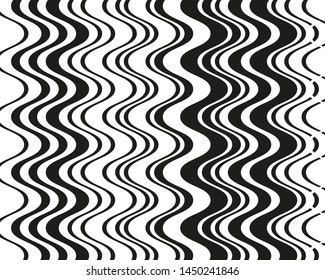 Black and white wavy lines VEctor illustration