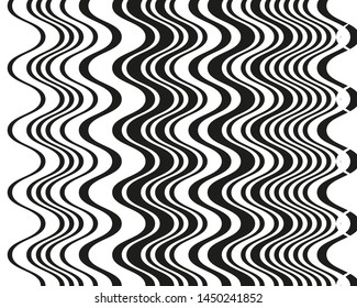 Black and white wavy lines VEctor illustration