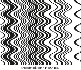 Black and white wavy lines VEctor illustration