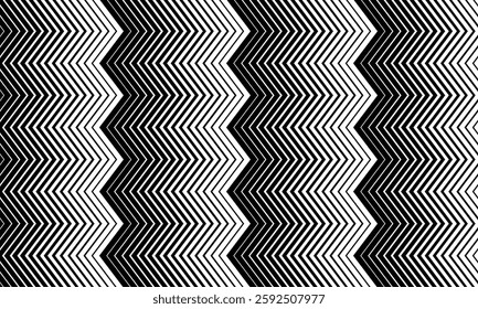 Black and White Wavy Optical Illusion Pattern. High-Contrast Abstract Design for Visual Depth and Modern Aesthetics