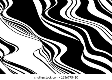 Black and white wavy pattern. Animal zebra print.