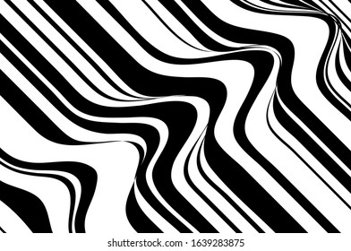 Black and white wavy pattern. Animal zebra print.