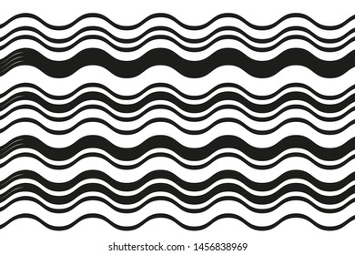 Black and white wavy pattern. Vector illustration