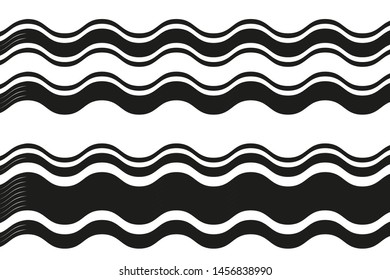 Black and white wavy pattern. Vector illustration