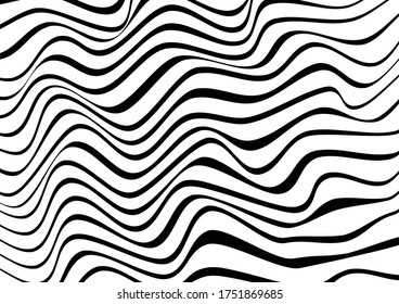 Black and White Wavy Seamless  Lines Patterns-Design Vector optical art abstract background wave design,Wave line and wavy zigzag pattern lines, Abstract wave geometric texture dot halftone. Chevrons.