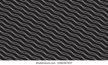 Black and white wavy seamless pattern vector image for backdrop or presentation
