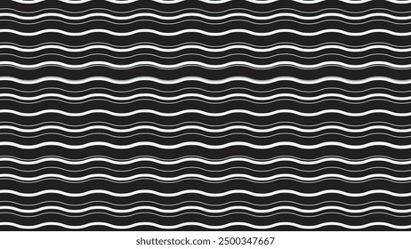 Black and white wavy seamless pattern vector image for backdrop or presentation