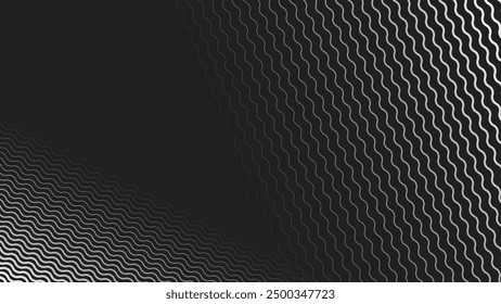 Black and white wavy seamless pattern vector image for backdrop or presentation