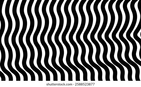 Black and white wavy striped pattern