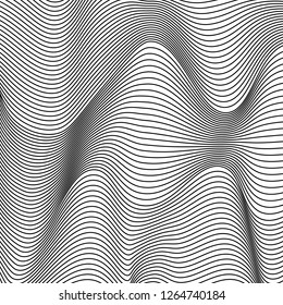 black and white wavy stripes background