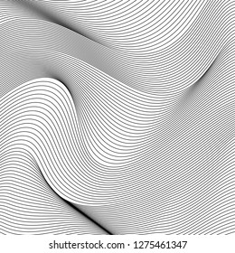 black and white wavy stripes background