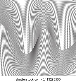 black and white wavy stripes background