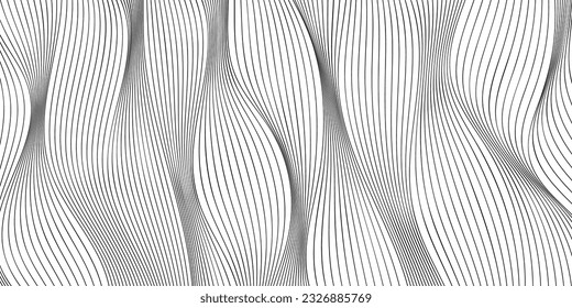 black and white wavy stripes background