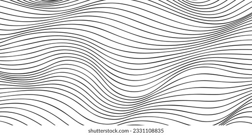 black and white wavy stripes background