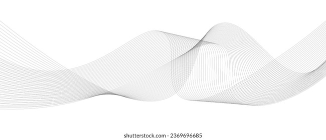 black and white wavy stripes background. Vector illustration