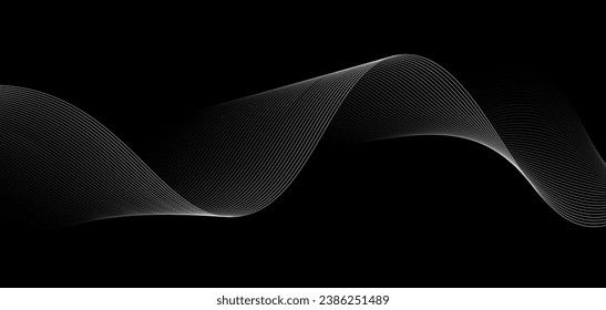 fondo de rayas onduladas en blanco y negro. Ilustración del vector