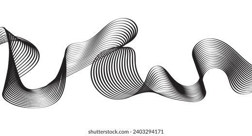 fondo de rayas onduladas en blanco y negro. Ilustración del vector