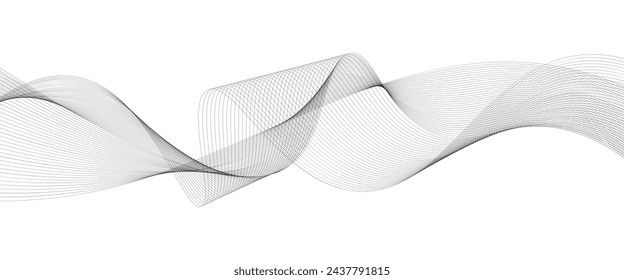black and white wavy stripes background. Vector illustration
