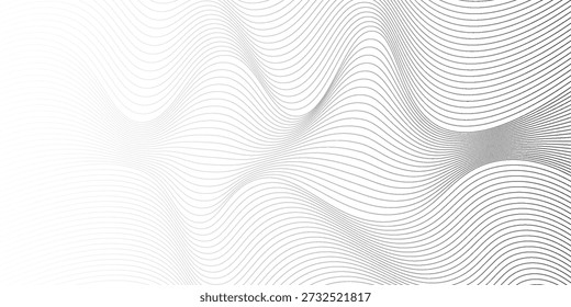 black and white wavy stripes background. Eps10