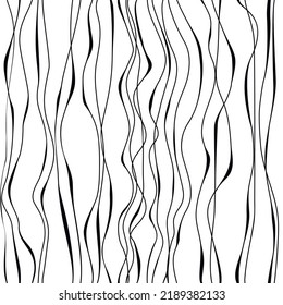 Black and white wavy stripes, vertical lines. zebra skin pattern. Fashionable design for printing on fabric, wallpaper, paper, home textile, posters, banners, interior