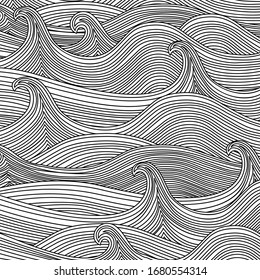 Black and White Wavy Texture - Abstract Vector Background