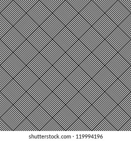 Black and white weaving seamless pattern (vector version)